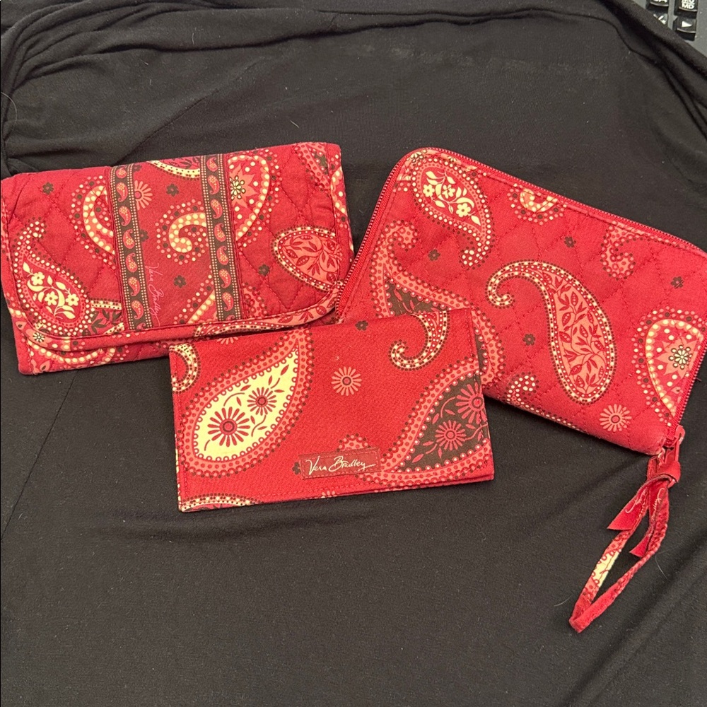Vera Bradley - Retired Mesa Red - 2 wallets and checkbook cover set